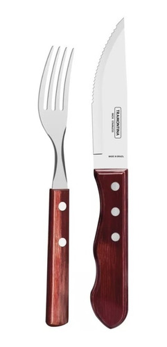 Cubiertos Tramontina X 24 Tenedor Polywood Y Cuchillo Jumbo