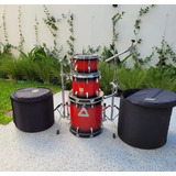 Bateria Zz Percusion Bombo 18 Tom 14 Tom 16 Con Fierros Pies