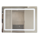 Espejo Con Luz Led Touch Baño Tocador 80 X 60 Cm Rectangular Plateado