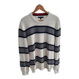 Sweater Tommy Hilfiger Hombre Algodon Blanco Rayas