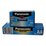 Combo Pilas Panasonic Zinc Aa 20u + Aaa 40u