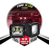 Faros 16 Led Auxiliar Cuadrado Arillo De Color Tipo 4x4 Par