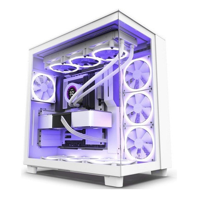 Gabinete Gamer Nzxt H9 Flow Branco Vidro Temperado Mid Tower