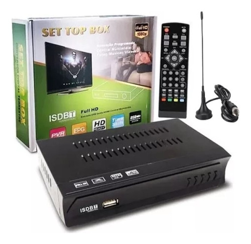 Set Decodificador Isdbt Señal Gratuita Digital Hd + Antena 