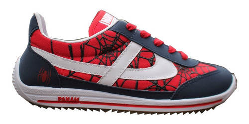 Tenis Hombre Mujer Panam 084 Marvel Spiderman Araña Rojo  