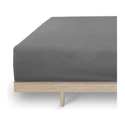 Sábana De Cajón King Smart Bamboo Microfibra Suave Gris Liso