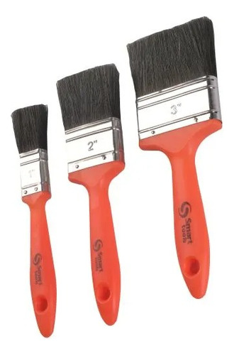 Set 3 Brochas Profesional Plana 1'' - 2'' Y 3'' Smart Tools