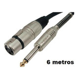 Cable Para Microfono Xlr Hembra - Plug 6.35mm De 6 Metros