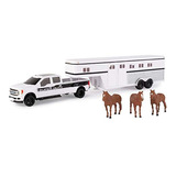 Tomy Ford F-350 Camioneta Con Remolque De Caballo Y Caballos