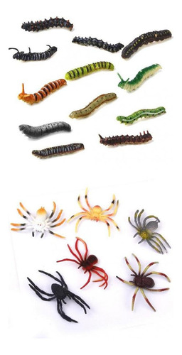 18 Piezas De Plástico Insectos Gusano Y Araña Fiesta De