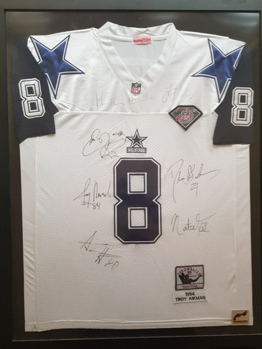 Nfl Jersey Original De Troy Aikman Autografiado Por Varios 