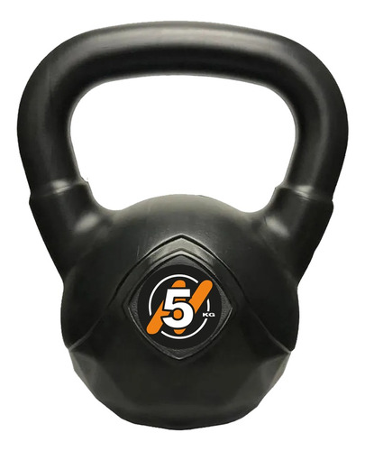 Pesa Rusa O Kettlebell 5 Kg Pvc Funcional Gym Gimnasio Color Negro