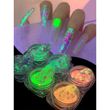 Glitter Luminoso Holografico Fluorescente Decoracion Uñas 