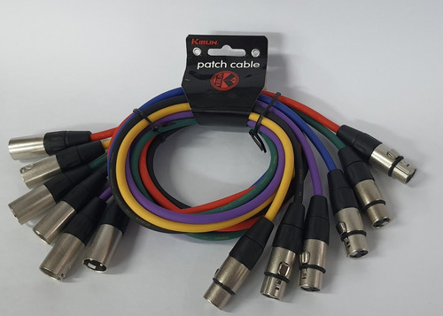 Pack 6 Cables Xlr Kirlin Colores 1mtrs