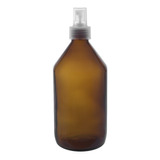 Botella Vidrio Jarabe Farma 500 Cc Ambar X15 Uds Con Spray
