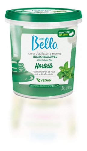 Cera Hidrossolúvel Hortela 1,3kg Vegan Depil Bella