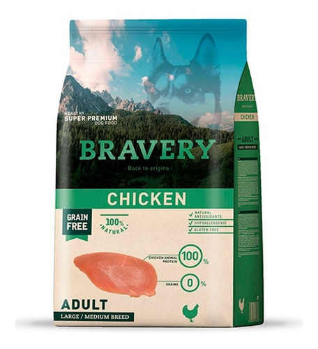 Bravery Chicken Adulto Razas Medianas/grandes 4kg