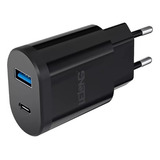 Fonte Carregador Tipo C Usb 2 Entradas 5.1a Turbo Universal Cor Preto