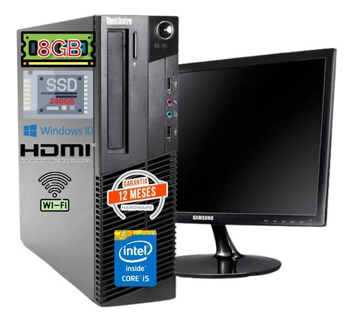 Pc+mon19 Lenovo M73 I5-4ta Gen 8gb240gbssdfacturgaranti12mes