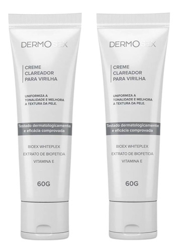 Kit 2 Creme Clareador Para Virilha E Axila Dermosex 60g