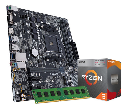 Combo Actualizacion Gamer Ryzen 3200g Mother A320 8gb