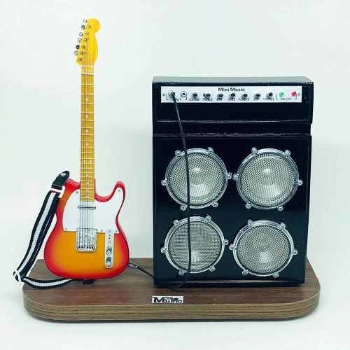 Set Miniatura De Guitarra + Amplificador Grande 1:4 Tudomini