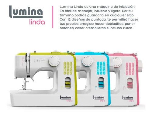 Máquina De Coser Recta Lumina Linda + Plancha D Corte Regalo