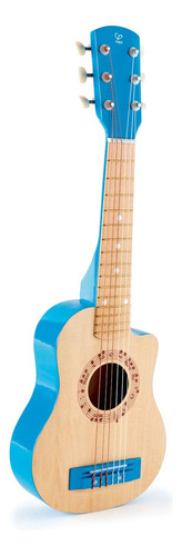 Guitarra Para Niños Hape Madera Bambu Juguete Instrumento Color Azul