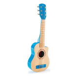 Guitarra Para Niños Hape Madera Bambu Juguete Instrumento Color Azul