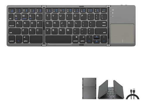 X Teclado Bluetooth Plegable Con Touchpad Para Ios, Android