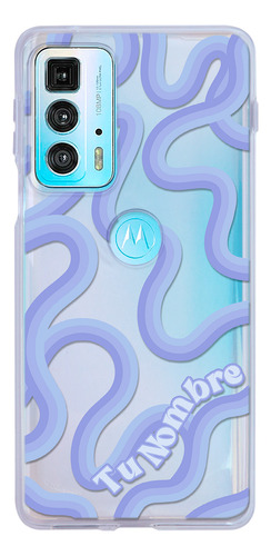 Funda Para Motorola Para Mujer Curvas Líneas Con Tu Nombre