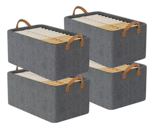 4 Caixas Organizadora De Guarda Roupa Cesto Gaveta Dobrável