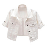 Chaqueta De Punto G Para Mujer, Manga Corta, Versátil, Blanc