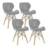 Pack 4 Sillas Eames Acolchadas Tela Lino