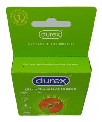 3 Condones Ultra Sensitivo Texturizado De Látex Caballero 