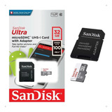 Cartão De Memória Sandisk Sdsqun Ultra Com Adaptador Sd 32gb