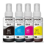 Tinta Epson Original L220 L1300 L395 664 T644 L396 L355 Kit 
