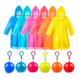 10pcs Impermeable Llavero Portátil Bola Capa Lluvia Unisex 