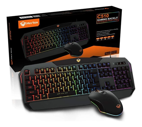 Kit Gamer Teclado Y Mouse Meetion C510 Rgb Led