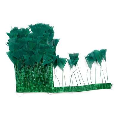 1 Metro Cinta Plumas Pavo Marabú Real 8cm Verde Flecos Ropa  | Meses sin interés