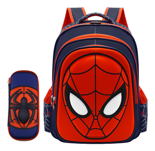 Estudiante Mochila Infantil Spider-man Con Estuche Lápices