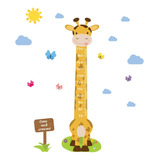 Adesivo De Parede Infantil Régua Girafa E Borboletas 2