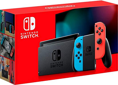 Nintendo Switch Con Joycon Azul Neón Y Rojo Neón