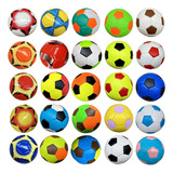 10 Mini Bolas De Futebol N°2 Couro Sintético Costurada Cor Coloridas