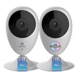 Kit X2 Camara Seguridad Ip Mini Wifi Ezviz + 2 Memorias 16gb