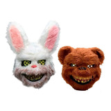 2 Máscaras: Conejo Y Oso Sangriento Disfraz Pareja Halloween
