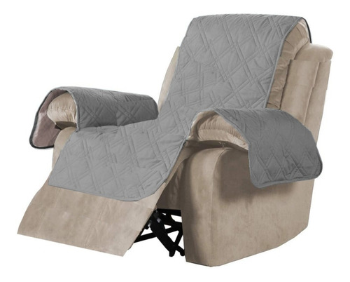 Funda Cubre Sillón Reposet Sillón Reclinable Gris 2 Vistas