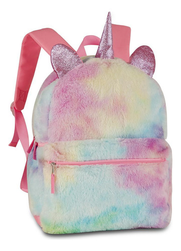 Mochila Unicornio Pelucia Colorida Bolsa Infantil Juvenil