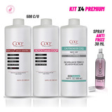 X4 Keratina + Botox + Cauterizador 500 Ml Cu Y Anti Frizz 30