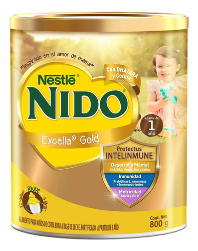 Leche Nido En Polvo 800 Gr 2 Piezas Excella Gold